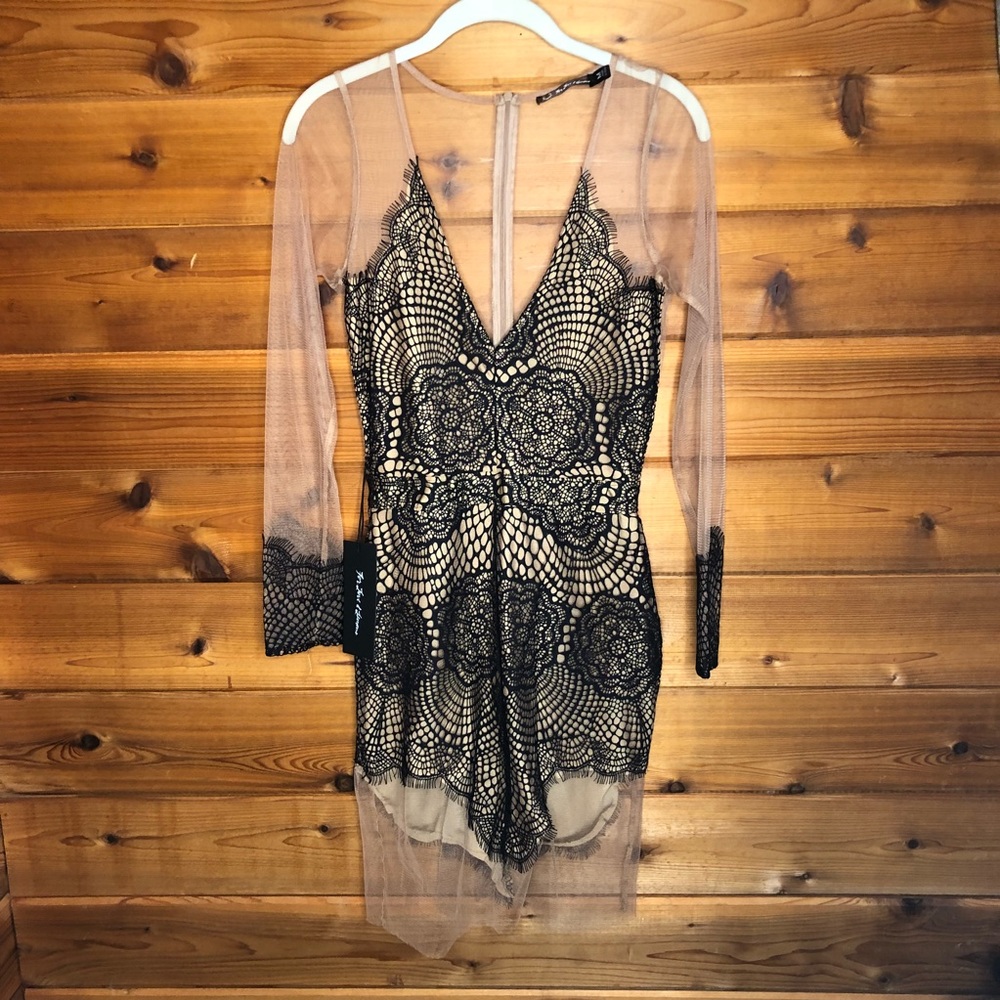 For Love and Lemons Luau Long Sleeve Mini Dress